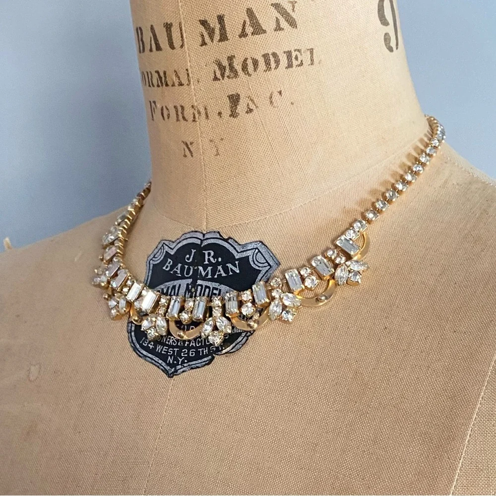 Vintage Rhinestone collar necklace - Picture 2 of 3